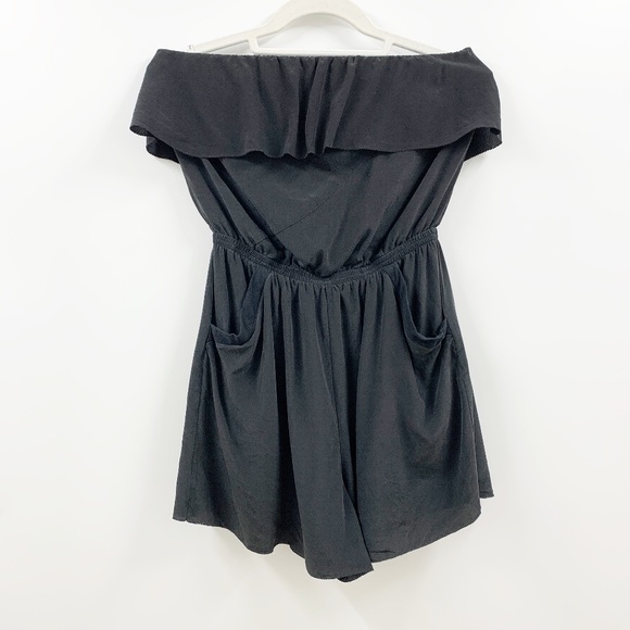 Wilfred 100% Silk Black Strapless Short Romper Sz S